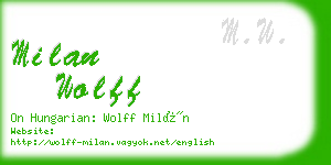 milan wolff business card